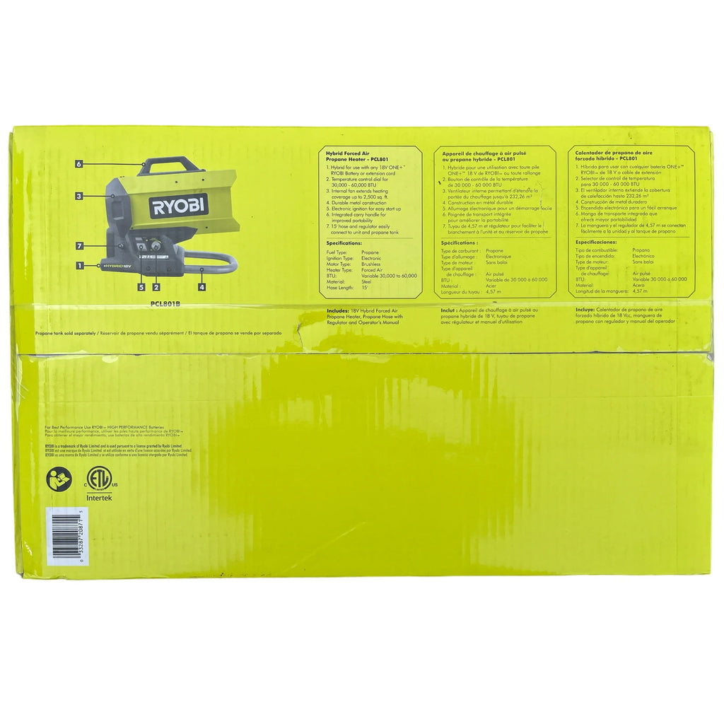 RYOBI ONE+ 18-Volt Cordless Hybrid Forced Air Propane (BRAND NEW)